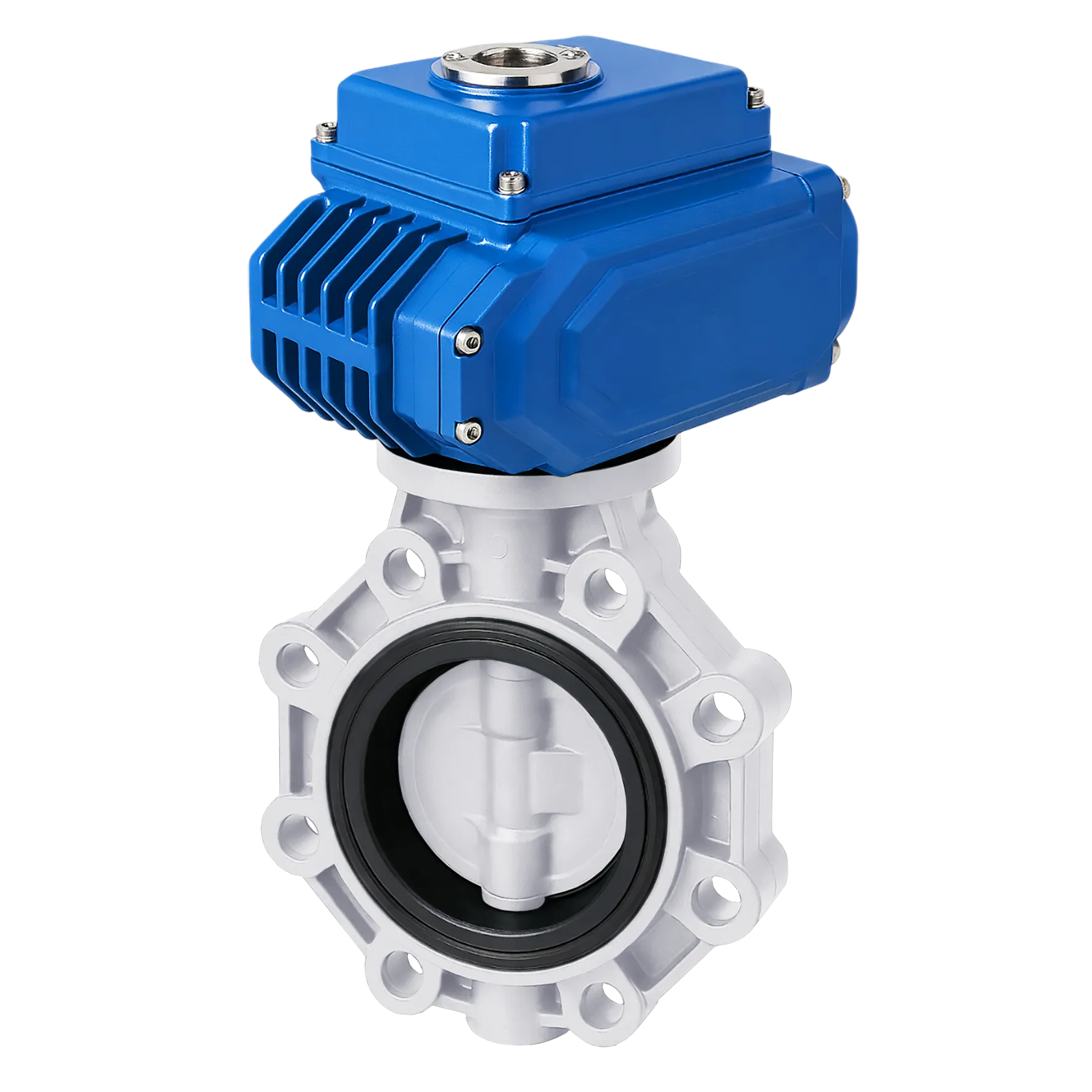 Дисковый затвор IFK ПВДФ с электрическим приводом 220V AC, EPDM, IPS d110 (DN100)