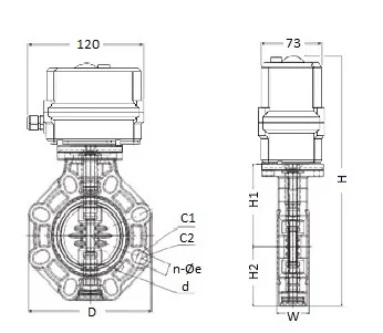 Дисковый затвор IFK ПВДФ с электрическим приводом 24V DC, EPDM, IPS d90 (DN80) фото
