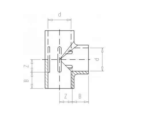 Фото Тройник равнопроходной клеевой 90° ПВХ VDL d110