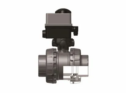 Шаровой кран VXE ПВХ с пневмоприводом, FKM, FIP d110 (DN90)