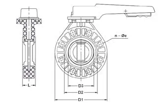Фото Дисковый затвор IFK ПВДФ с рукояткой d225 (DN200)