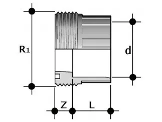 Фото Муфтовая вставка ХПВХ PN16 d63