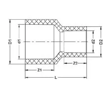 Фото Муфта переходная ХПВХ IPS (Model B) PN10 630x400