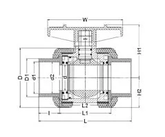 Фото Кран шаровый ХПВХ муфтовый промышленный FKM IPS d110 (DN90)