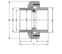 Фото Муфта разборная для раструбной сварки PP-H IPS (EPDM) PN10 d40