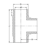 Фото Тройник ПВДФ для стыковой сварки 90° PN 16 d40
