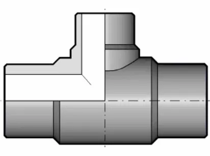 Тройник редукционный для стыковой сварки PP-H FIP (PN6) 200x110 SDR17.6 PN6