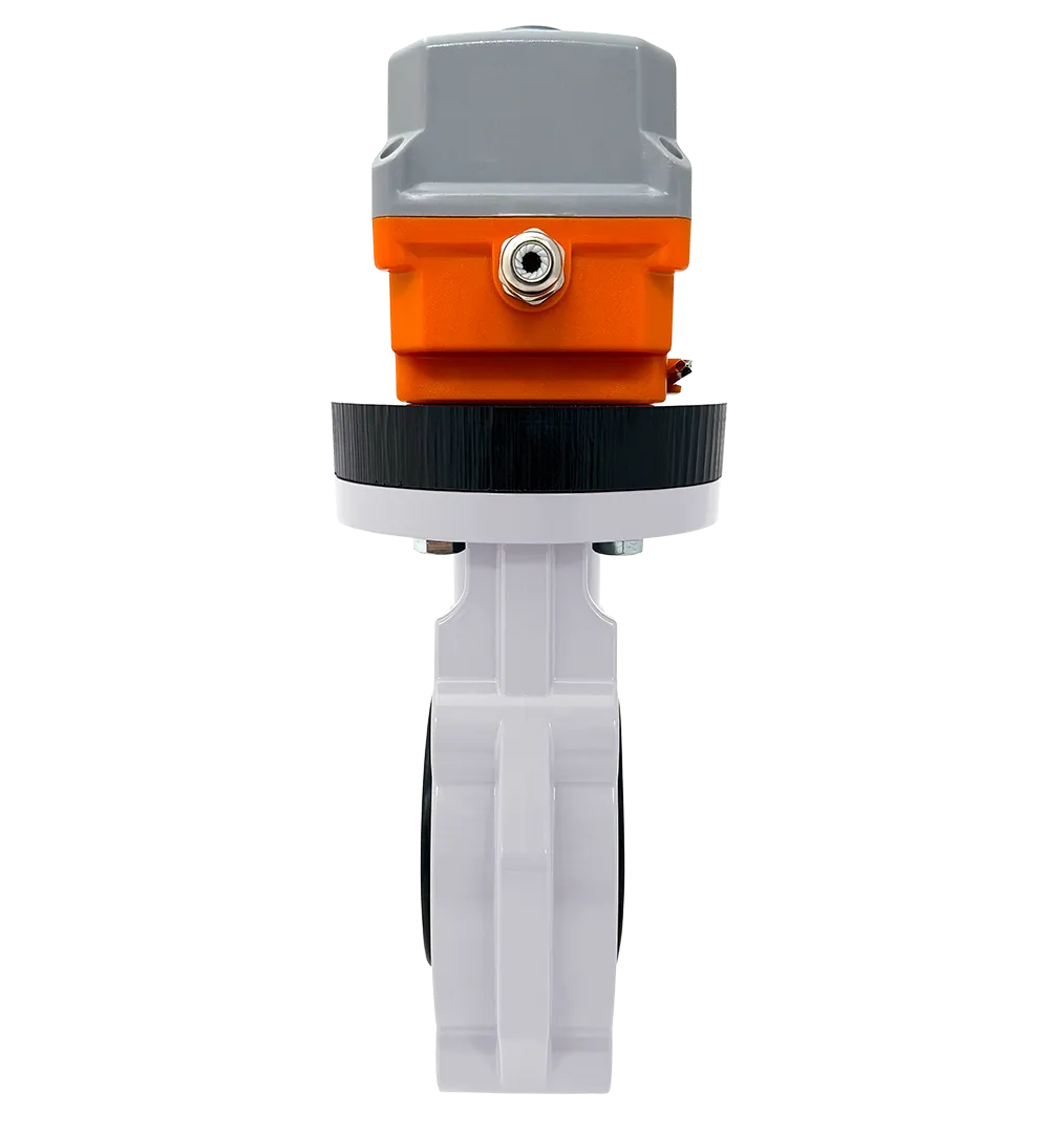 Дисковый затвор IFK ПВДФ с электрическим приводом 24V DC, EPDM, IPS d90 (DN80) фотография