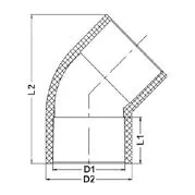 Фото Отвод 45° ХПВХ IPS (Model A) PN16 d25