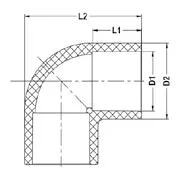 Фото Отвод 90° ХПВХ IPS (Model A) PN16 d225