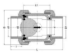 Фото Обратный клапан ХПВХ шаровой IPS (EPDM) d20 (DN15)