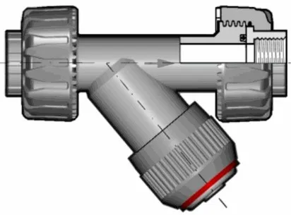 Грязевый фильтр RVUFV ПВХ с резьбовыми окончаниями, EPDM, FIP R1½'' (DN40)