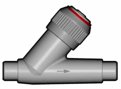 Угловой обратный клапан VRDV ПВХ с втулочными окончаниями, EPDM, FIP d40 (DN32)