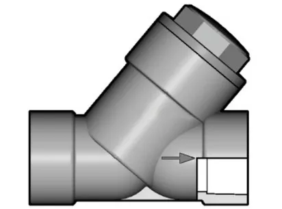 Угловой обратный клапан VRIV ПВХ с муфтовыми окончаниями, EPDM, FIP d110 (DN100)