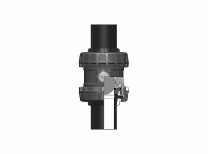 Шаровой обратный клапан SSEBEV ПВХ; с ПЭ патрубками; DN65-100, FKM, FIP d90 (DN80)