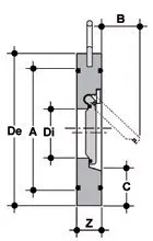 Фото Межфланцевый обратный CROV ПВХ, EPDM, FIP d90 (DN80)