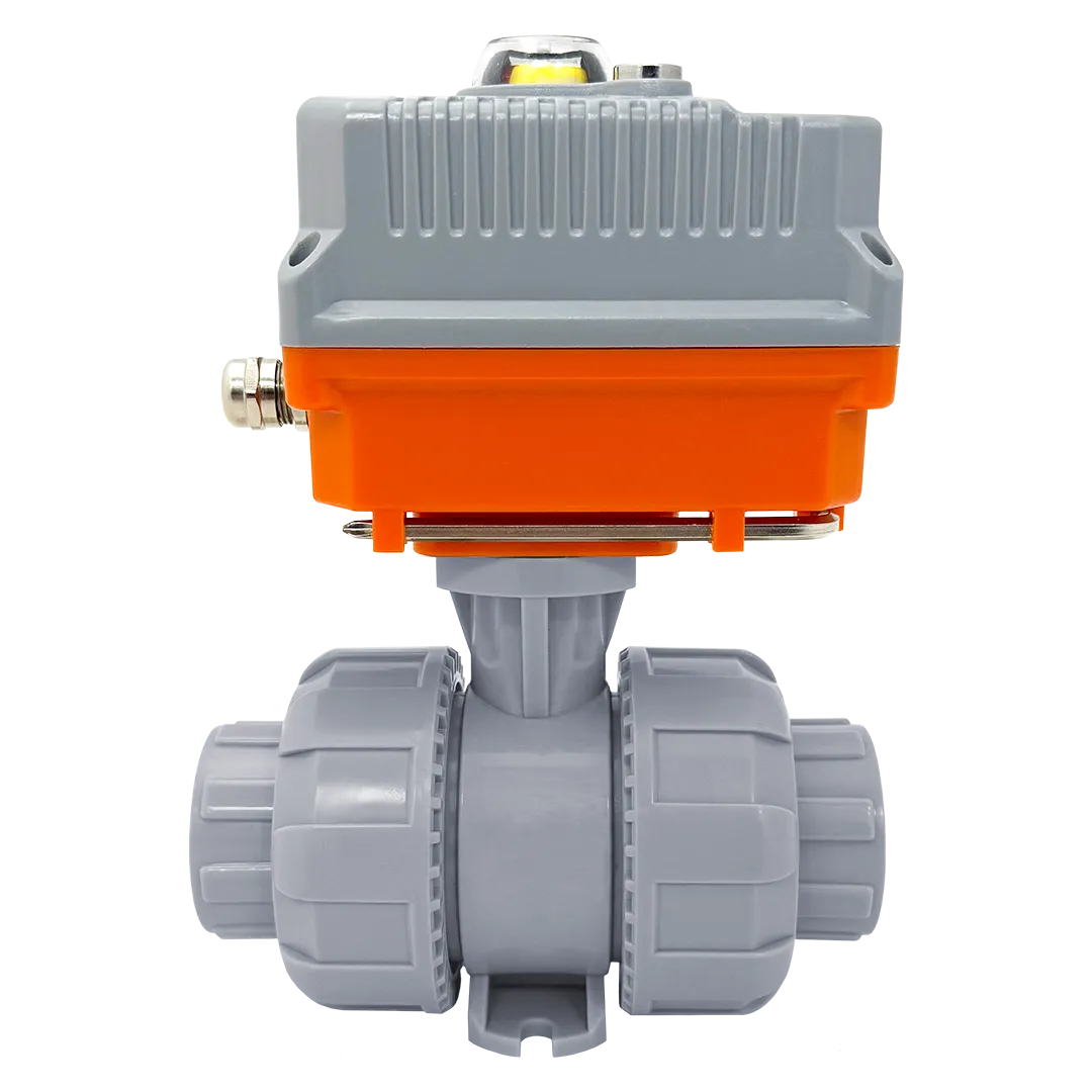 Изображение Шаровой кран IVKD ХПВХ с эл.приводом 220V AC, муфтовые окончания d110 (DN100)