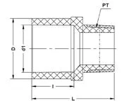 Фото Муфта с НР ХПВХ IPS PN16 75x2½"