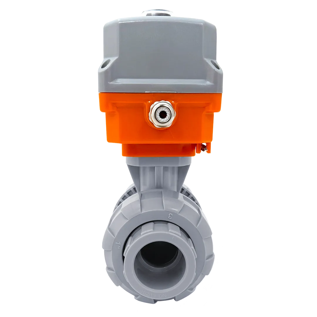 Шаровой кран IVKD ХПВХ с эл.приводом 220V AC, муфтовые окончания d90 (DN80) фотография