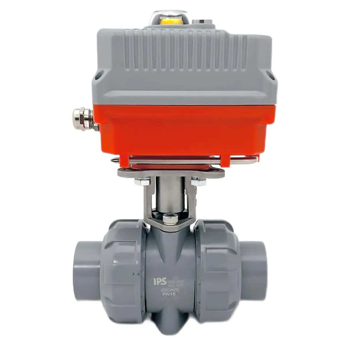 Шаровой кран IVKD ХПВХ с эл.приводом (площадка IPQ) 220V, муфтовые окончания d40 (DN32)