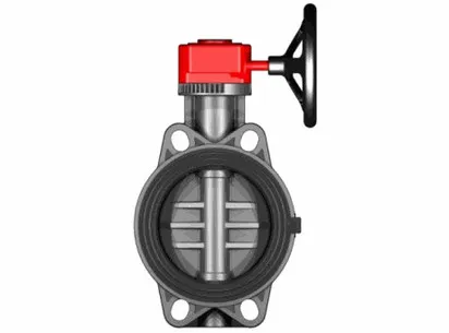 Дисковый затвор ПВХ FEOVRM c редуктором, EPDM, FIP d110 (DN90)