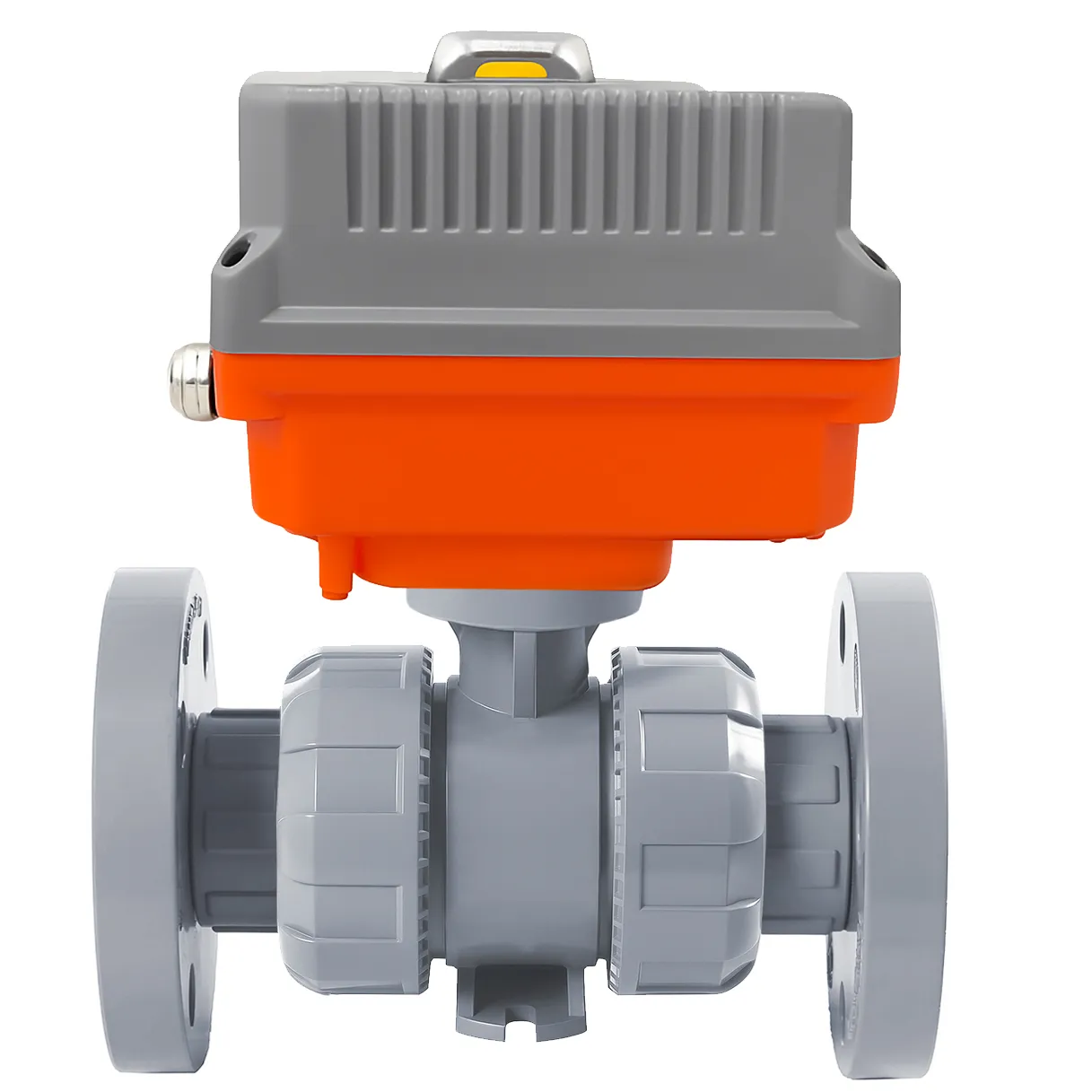 Шаровой кран IVKD ХПВХ с эл.приводом 24V DC, фланцевые окончания d40 (DN32)