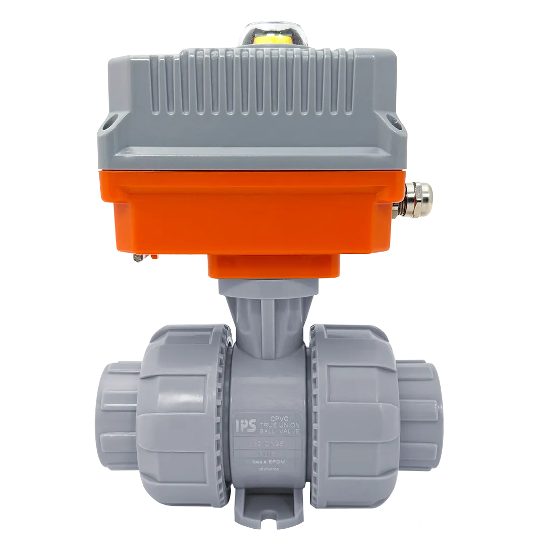 Шаровой кран IVKD ХПВХ с эл.приводом 220V AC, муфтовые окончания d25 (DN20)