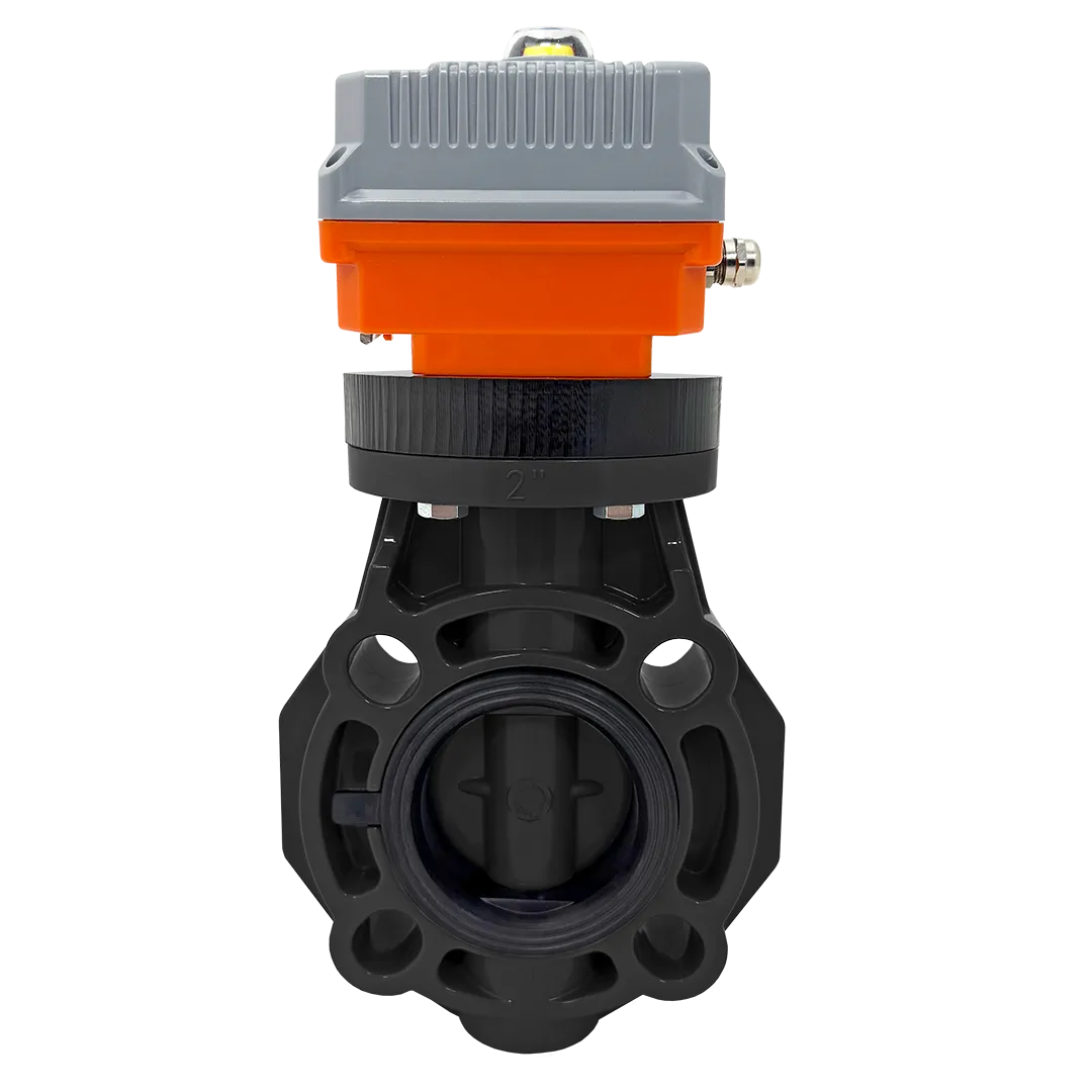 Дисковый затвор IFK ПВХ с электрическим приводом 24V DC, EPDM, IPS d75 (DN65)