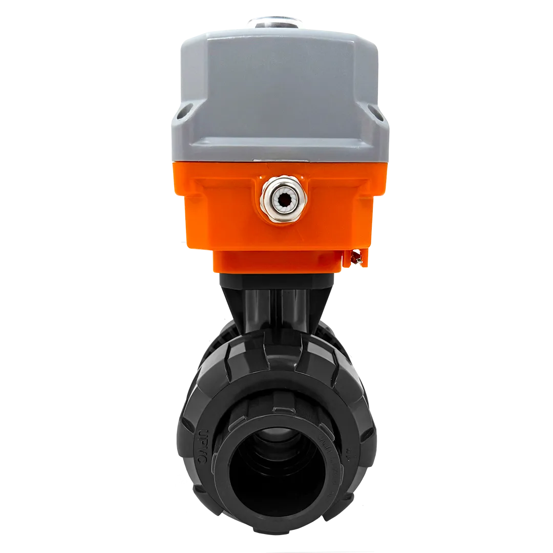 Шаровой кран IVKD ПВХ с эл.приводом 220V AC, муфтовые окончания, FKM, IPS d110 (DN100) фотография