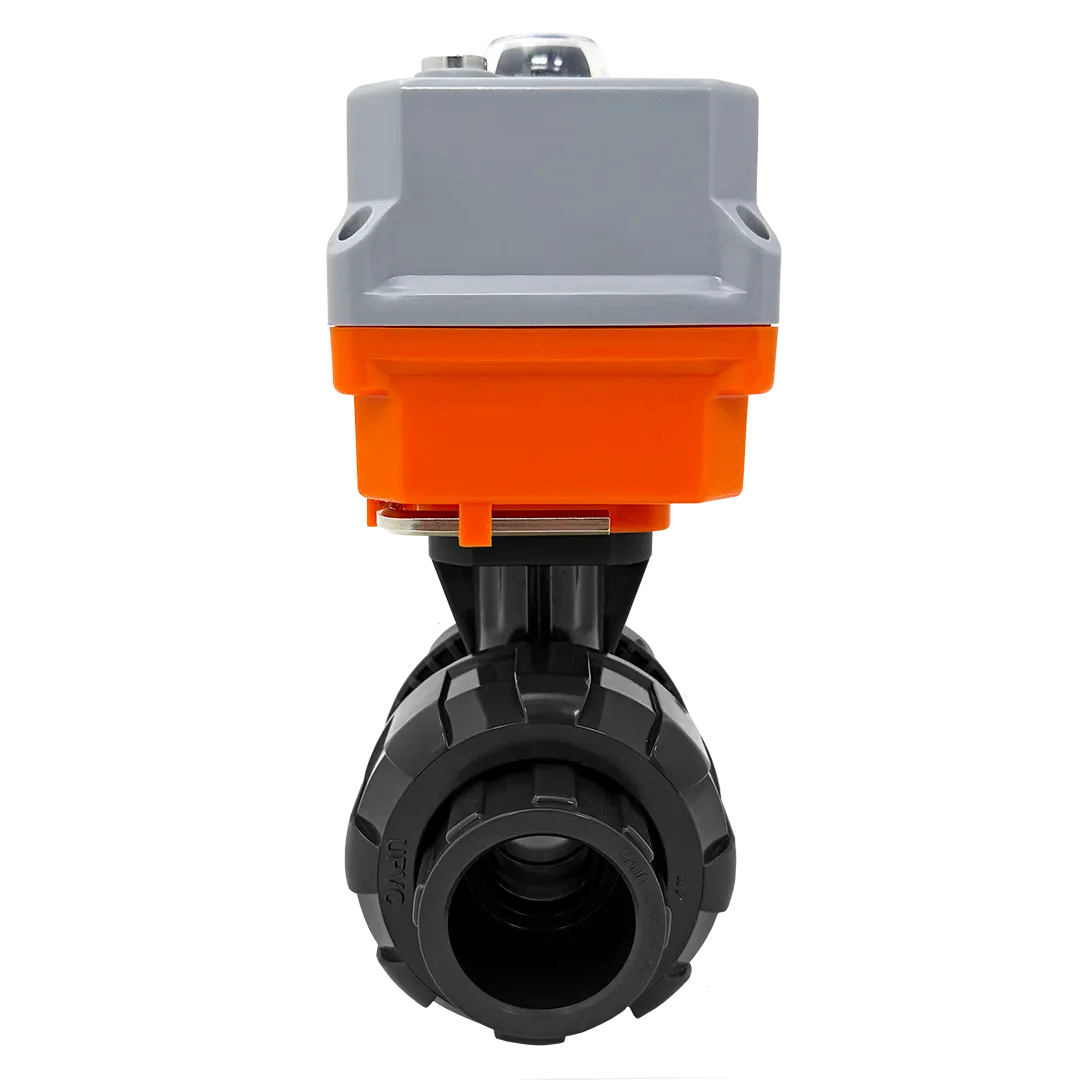 Фото Шаровой кран IVKD ПВХ с эл.приводом 220V AC, муфтовые окончания, FKM, IPS d110 (DN100)