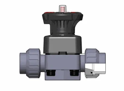 Мембранный клапан DKUIV ПВХ с разборными муфтовыми окончаниями, EPDM, FIP d32 (DN25)