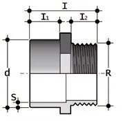 Фото Адаптер с наружной резьбой PP-H FIP SDR11 PN10 50x1 1/2