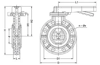 Фото Затвор дисковый ПВХ с рукояткой общего применения EPDM IPS 140 (DN125)