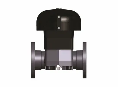 Мембранный клапан VM ПВХ с пневмоприводом ДвД, фланцевые окончания, EPDM, FIP d110 (DN100)