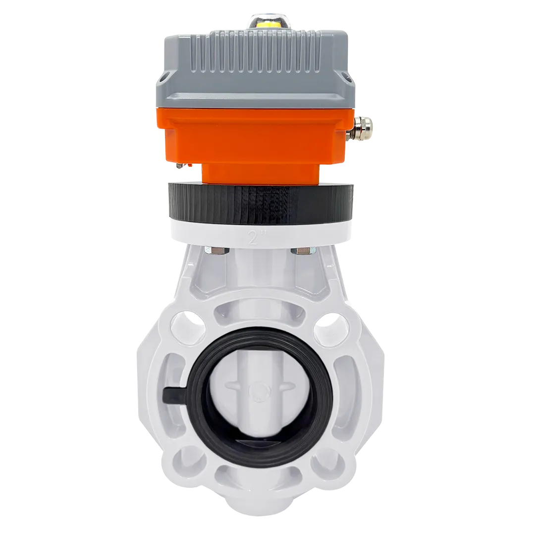 Дисковый затвор IFK ПВДФ с электрическим приводом 220V AC, EPDM, IPS d90 (DN80)