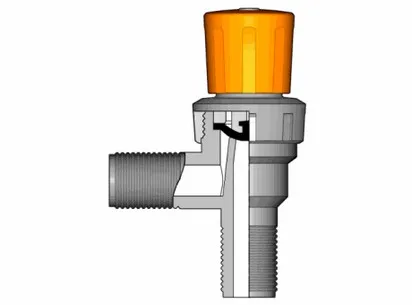 Мембранный кран RMRV ПВХ, резьбовое соединение, EPDM, FIP d15 (DN15)