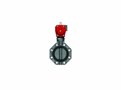 Дисковый затвор общего применения FE ПВХ c пневмоприводом НЗ, EPDM, FIP d225 (DN200)