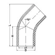 Фото Отвод для стыковой сварки 45° PP-H IPS (Model A) PN10 d25