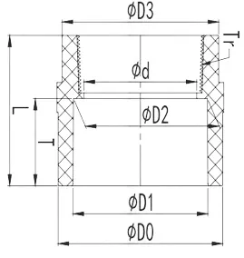 Фото Муфта переходная с ВР ПВХ IPS 32x1"