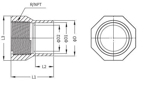 Фото Редукционная муфта ПВДФ с ВР для стыковой сварки PN 16 50х1 1/2"