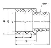 Фото Редукционная муфта ПВДФ с НР для раструбной сварки PN 16 63х2"