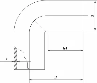 Изгиб ПВДФ 90° (Simona) d63 SDR21 PN16