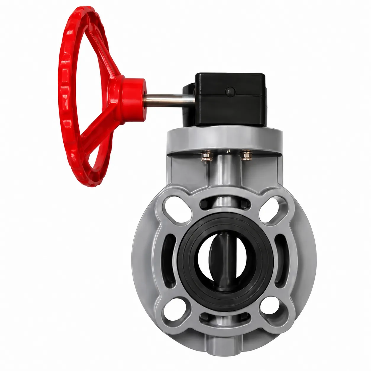 Затвор дисковый в корпусе FRPP (диск - НПВХ) с редуктором промышленного применения EPDM IPS 160