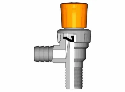 Мембранный кран RMRPV ПВХ, EPDM, FIP d15