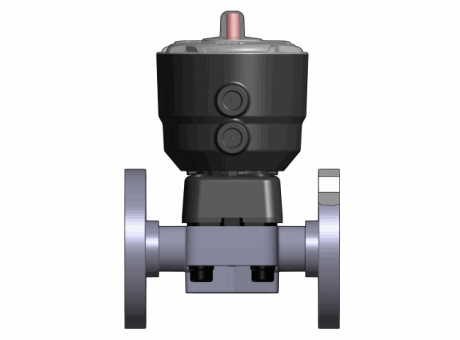 Фотография Мембранный клапан DK с пневмоприводом НЗ, PN10 с фланцевыми окончаниями d75 (DN65)