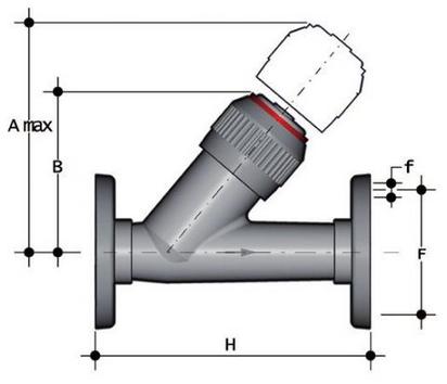 Фото Угловой обратный клапан VR с фланцевыми окончаниями, FKM, FIP d90 (DN80)
