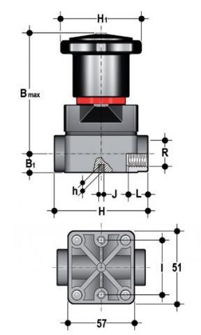 Фото Компактный мембранный клапан CM с резьбовыми окончаниями R3/8" (DN12)