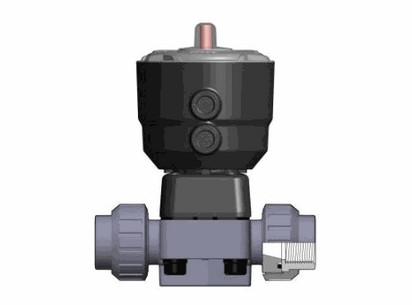 Фотография Мембранный клапан DK с пневмопривдом ДвД, PN10, разборные резьбовые окончания R2" (DN50)