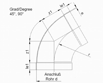 Изгиб 90° PPs d280