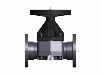 Фотография Мембранный клапан VM ПВДФ с фланцевыми окончаниями d110 (DN90)